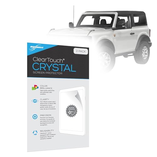 BoxWave Screen Protector Compatible With Ford 2021 Bronco Badlands Infotainment Display (12 in) - ClearTouch Crystal (2-Pack), HD Film Skin - Shields From Scratches