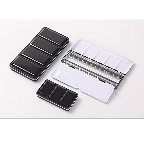 Jinberry Lata de aquarela de metal com paleta de mistura dobrável, paleta de aquarela vazia multifun