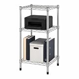 Honey-Can-Do 3-Tier Heavy Duty Adjustable Shelving Unit, 200-lb Per Shelf Stackable Modular Metal Storage Rack, Chrome Wire Shelf, 15 x 14 x 30 in