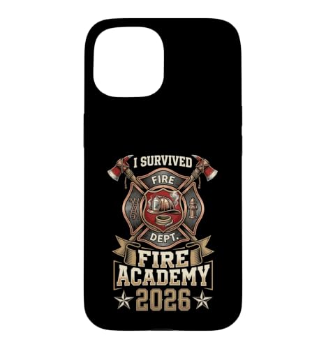 Vintage I Survived Fire Academy 2026 Firefighter �X�}�z�P�[�X iPhone 15 �p