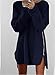 Xuan2Xuan3 Women Side Zipper Long Casual Loose Tunic Knit Pullover Sweater Dress Jumper Large Dark Blue