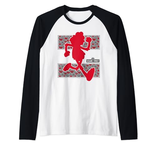 T-shirt Elmo Sesame Street avec manches raglan bicolores contrastées et coupe athlétique