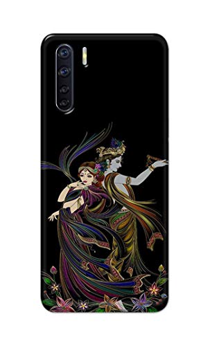 Image of Lord Radha and Krishna Hard Back Case Cover for Oppo F15 / Oppo A91 / Oppo F15s / Oppo Reno 3, CPH2001, CPH2021 Back Cover -(J5) VNS2223