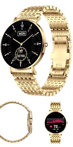 XCOAST SMARTWATCH SIONA 2 Elegance Citrin Gold – Damen Smartwatch Klein, AMOLED...