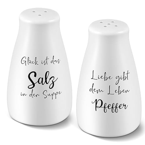 2 Stück Salz und Pfefferstreuer Keramik Salz und Pfefferstreuer Set...