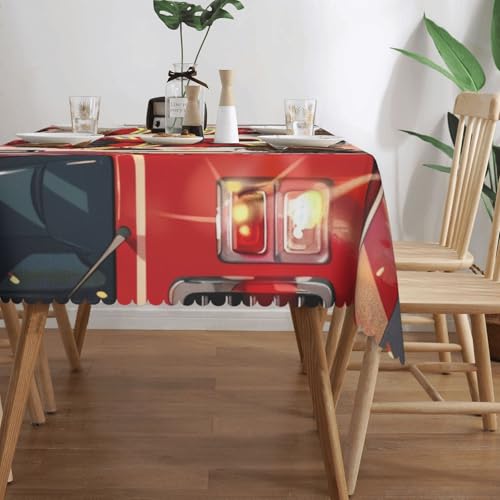 Nappe imprimée pompiers anti-tache lavable pour table de cuisine - 3