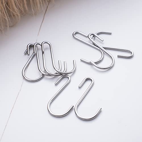 Remzly 30 Pack Heavy Duty S Hooks For Hanging Kitchen Utensils, Clothes, Plants, Pots And Pans - 2.4” Utility Hangers For Closet, Wire Shelving, Garage, Garden (Silver) #TOP7