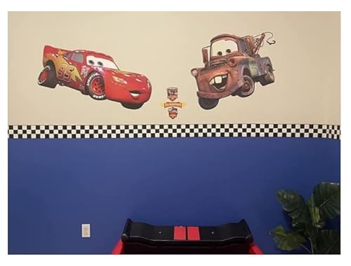 Checkered Flag Cars Wallpaper Border-4.5 Inch (Black Edge) #TOP6