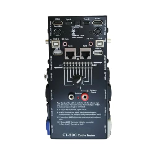 ikafxn 対応オーディオケーブルテスター CT-20C マルチファンクション 16-In-1 特殊電子XLR信号ラインテスター