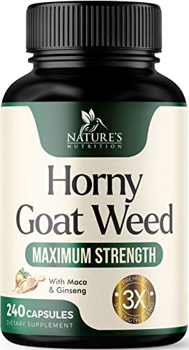 Extra Strength Horny Goat Weed Extract For Men & Women - 1560Mg 3X Strength, Performance, Energy, Drive, Size, Stamina With Maca, Saw Palmetto, Ginseng, L-Arginine & Tongkat Supplement - 240 Capsules #TOP27