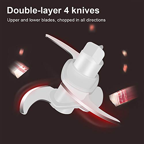 Stabmixer, 750 Watt 4-in-1 Elektro-Multifunktions-Stabmixer Zubehör-Set mit Schneebesen, 500 ml Zerhackerschale und 600 ml Behälter für Babynahrung, Shakes, Smoothies, Saucen, Suppen und Mehr - 9