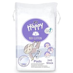 bella baby Happy große quadratische Wattepads aus 100% Baumwolle 4er Pack (4 x 60 Stk.) 9 x 11 cm