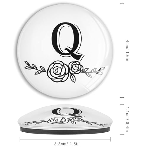 Lot de 4 aimants en verre avec monogramme initiale Q pour tableau - 4