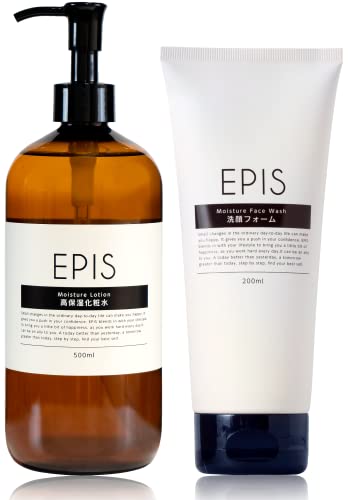 エピス EPIS 化粧水 500ml & 洗顔フォーム 200ml オーガニック 2点セット 大容量 無添加 ナチュラルシトラスの香り 保湿 スキンケアセット 泡洗顔 洗顔 敏感肌 乾燥肌 高保湿化粧水 メンズ レディースのサムネイル