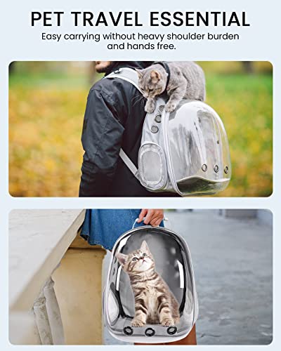 Haustgo Cat Backpack Carrier Bubble, Space Capsule Pet Carrier Backpack For Cats And Puppies, Airline Approved, Designed For Travel, Hiking, & Walking, Recommend Weight Within 15 Lbs #TOP7