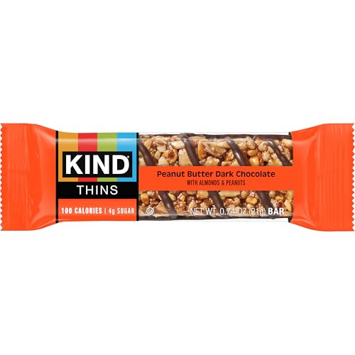 KIND Thins Snack Bars Variety Pack, Gluten Free, Low Calorie, Healthy Snacks, Dark Chocolate Nuts & Sea Salt, Caramel Almond & Sea Salt, Peanut Butter Dark Chocolate, 4g Sugar, 30 Count - image 7