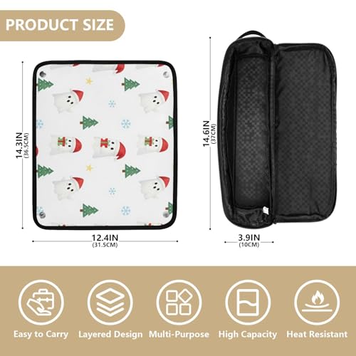 Estuche de viaje 2 en 1 para plancha y rizador con tapete resistente al calor, impermeable, para herramientas calientes y accesorios para el cuidado del cabello. miniatura 4