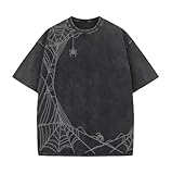 Y2K Graphic T-Shirts Vintage Oversized Tees Streetwear Casual Acid Washed Tops for Men Women