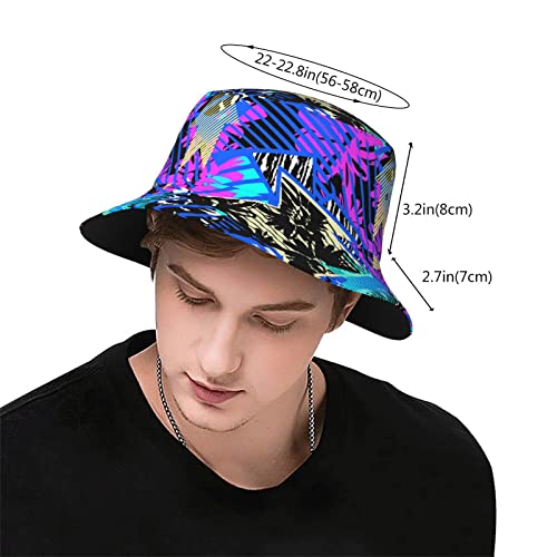 Hip-Hop Graffiti Bucket Hat For Men Women Funny Sun Hat 80S 90S, Packable Lightweight Outdoor Cap For Summer Beach Travel Headwear #TOP2