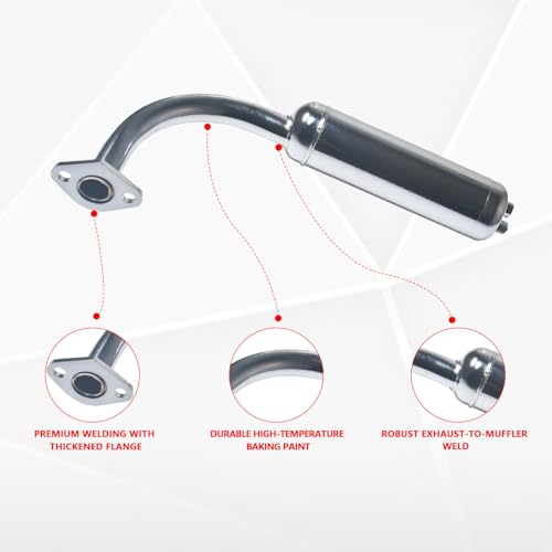 Image of Exhaust with Muffler for Predator 212cc 196cc 6.5HP Go Kart Mini Bike for Coleman CT200U BT200X CT200u-ex Mini Bike for Honda GX160 GX200 Go Kart