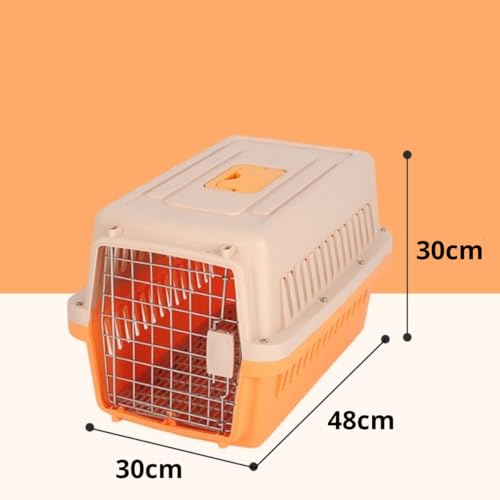 Caixa de Transporte para Animais de Estimação Trava Dupla, Gaiola Resistente 48x30x30cm, para Viagem