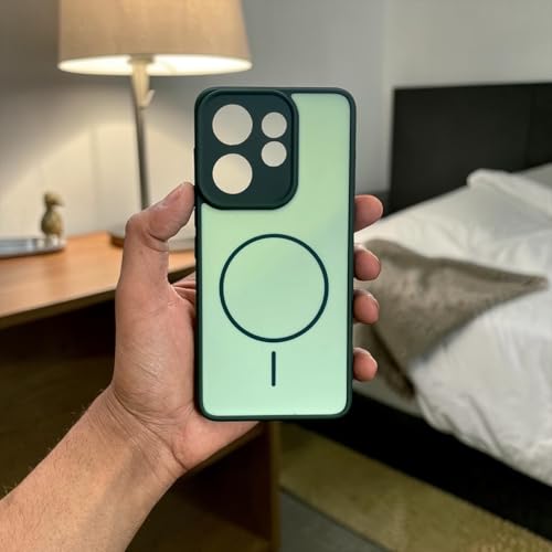 Image of Shockproof Design Back Cover Compatible for Vivo V60 5G / V60E 5G / Vivo T4 Pro 5G | Frosted Matte Case with Camera Protection | Slim Shockproof TPU Mobile Cover (Green)