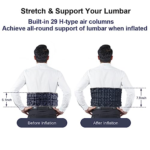 Cordless Heating Decompression Back Belt For Lower Back Pain Relief, Inflatable Lumbar Traction Device With Heating Pad Powered By 4000Mah Rechargeable Battery, One Size Fits 29-49 Waist #TOP2