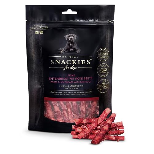 SNACKIES Schnupperset 3er Pack (à 170/180g) Ente/Rote Beete, Ente/Kohlrabi, Huhn/Spinat - Premium Snacks für Hunde ohne Zusatz von Getreide, Zucker, Farb-, Aroma- und Konservierungsstoffe