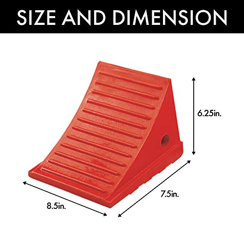 Roadblock Uc1700 Impact-Absorbing Urethane Industrial Wheel Chock, Orange, 8.5" Length X 7.5" Width X 6.25" Height (1-Piece) #TOP4