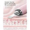 Facial Cleansing Brush, 2 in 1 Firming Massager Facial Skin Scrubber Waterproof Face Scrub for Deep Cleansing Vibrating Exfoliator Scrubber Skin Care with 7 Modes, Gentle Exfoliating - Pink