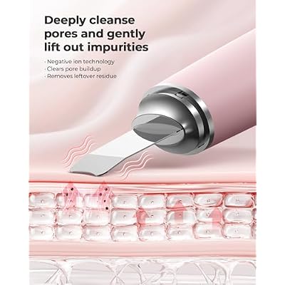 Facial Cleansing Brush, 2 in 1 Firming Massager Facial Skin Scrubber Waterproof Face Scrub for Deep Cleansing Vibrating Exfoliator Scrubber Skin Care with 7 Modes, Gentle Exfoliating - Pink
