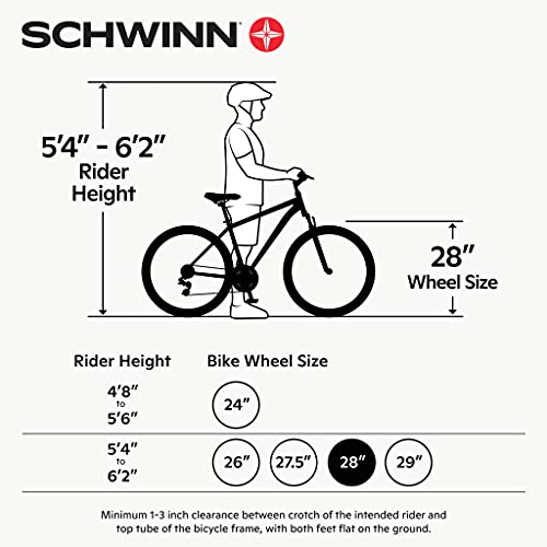 Schwinn Volare 1200 Hybrid Bike, 700c Mens and Womens Bike, 21-Speed Hybrid Bicycle, Aluminum Fitness Frame, Sport Tires, Fitness Seat, Mechanical Disc Brakes, Adult Bicycle by Schwinn - Image 6