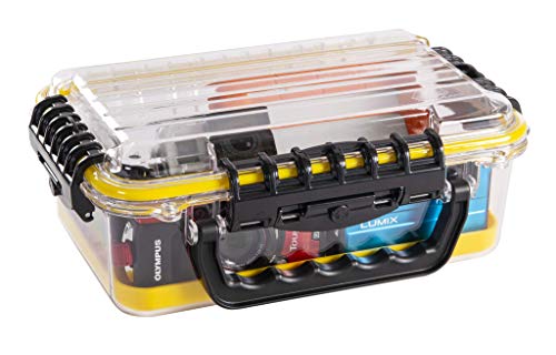 Plano Guide Series 3700 Field Box Waterproof Case, Blue, Large, Waterproof Dry Box With Wrist Strap For Boat, Kayak, And Camping, Outdoor Gear Storage, Clear/Yellow #TOP2