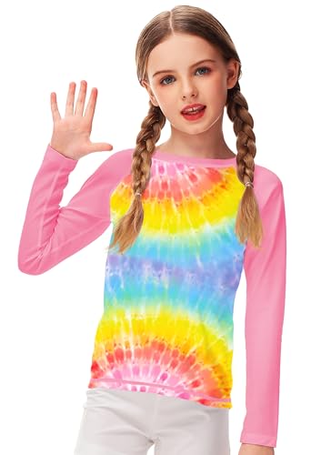 Image of Remimi Unisex Kids Rash Guard Long Sleeve SPF 50+ Tie Dye Sun Shirt 3-12 Years