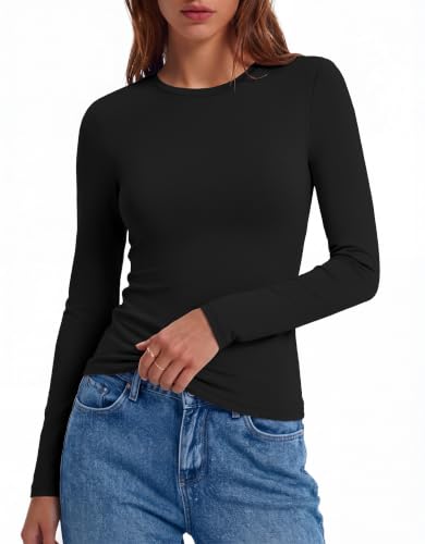 Ekouaer Women Long Sleeve Thermal Shirts Micro Fleece Tops Warm Undershirts