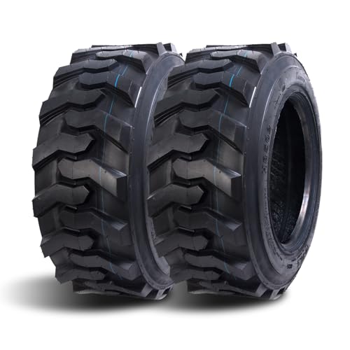 HALBERD 10-16.5 Skid Steer Tires, 10PR Heavy-Duty Construction, High Traction Long-Lasting Performance for Skid Steer Loader, Tubeless, Set of 2