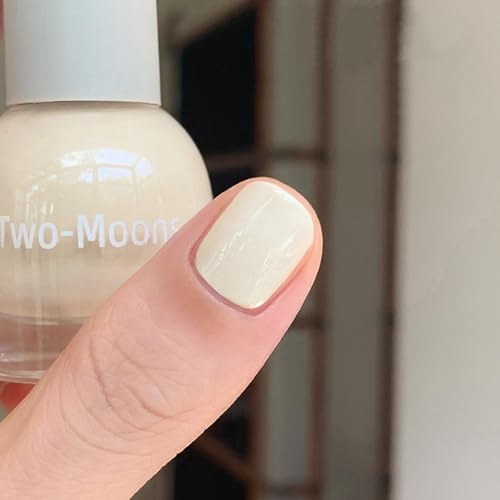 Cream Nail Polish - Milky White Nail Polish Quick Dry - High Glossy & Chip Resistant Pastel nail polish Air Fast Dry - Vegan & Natural Cream Nail Varnish Manicure Salon DIY