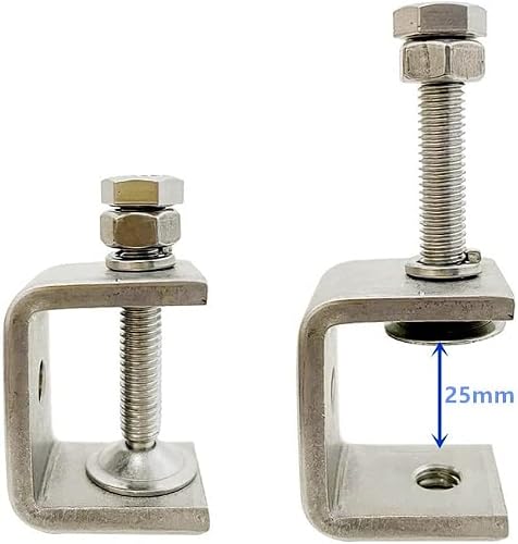6Pcs Stainless Steel C Clamps Mini 5-26Mm For Mounting, Heavy Duty Woodworking U Clamp Set Tiger Clamp Tools With Stable Wide Jaw Opening & Protective Pads For Welding/Carpenter #TOP2
