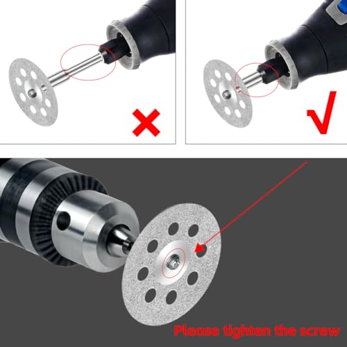 Flintronic 24Pcs Diamond Cutting Wheel, 22mm Mini Diamond Cutting Discs, Cut Off Discs with 4 Pieces 3 mm Mandrel for Dremel Rotary Tools, Suitable for Metal, Glass, Ceramics, Jade, Gemstones 4 Flintronic 24Pcs Diamond Cutting Wheel, 22mm Mini Diamond Cutting Discs, Cut Off Discs with 4 Pieces 3 mm Mandrel for Dremel Rotary Tools, Suitable for Metal, Glass, Ceramics, Jade, Gemstones - Image 4