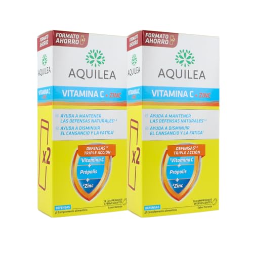 AQUILEA Pack Aquilea Vitamina C + Zinc 2 unidades de 28 comprimidos efervescentes