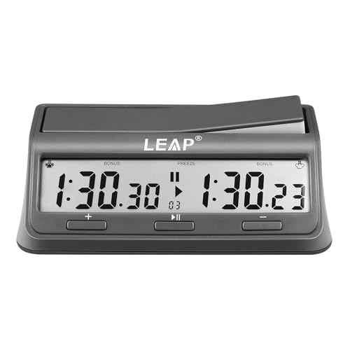 LEAP Ajedrez Temporizador de ajedrez digital Reloj de ajedrez profesional con 37 programas Cuenta atrás Retraso de bonificación Limitar tiempo
