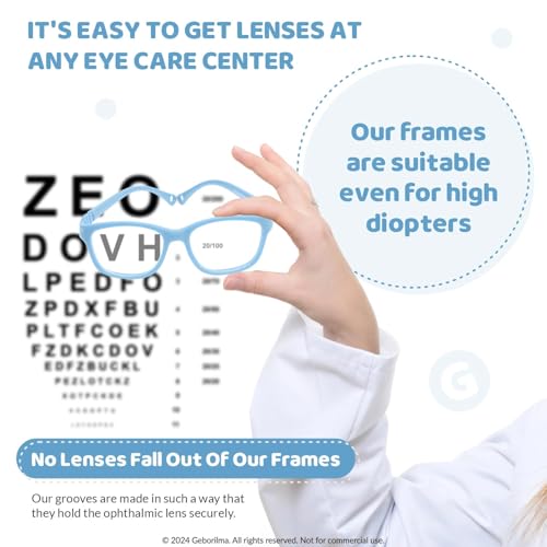 Image of Unbreakable Kids Glasses For 6-9 Years - 49-16-125 Sport Glasses For Kids Compatible with Prescription Lenses