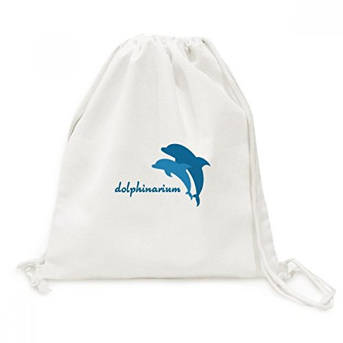 Sac à dos cordon dauphin bleu azur motif mer pour voyage léger et loisirs