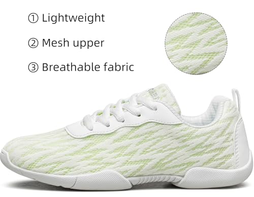 BAXINIER Girls White Cheerleading Shoes Lightweight Youth Competition Cheer Sneakers Athletic Training Dance Tennis Walking Shoes2