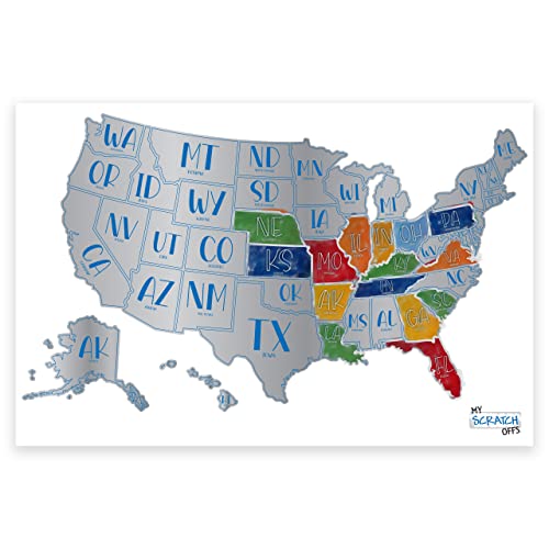 United States Scratch Off Map | Bucket List Us Map With 50 States Mini Size 6 In X 9 In #TOP22