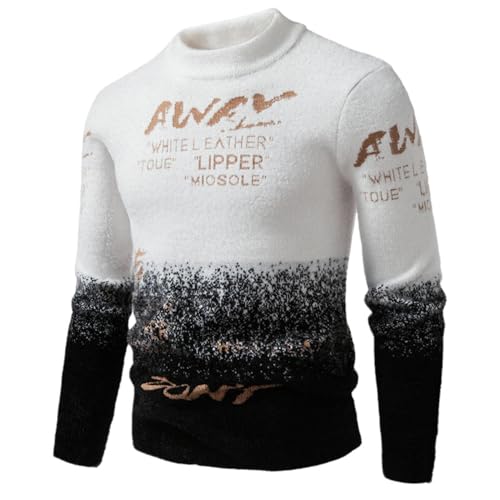 Pull en tricot jacquard homme col rond idéal pour les sorties d'hiver