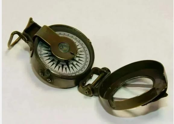 Brújula Militar Lensática de Latón Vintage – Instrumento de Navegación Coleccionable miniatura 4