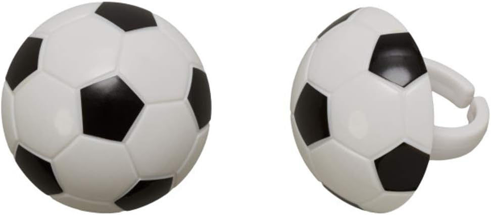 Soccer Ball Cupcake Rings - 24 pc