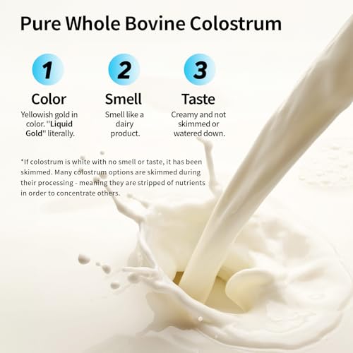 Fleamart Colostrum Supplement Powder 2000mg Support Immune & Gut Health Bovine Colostrum Superfood for Humans - Made in USA, Third Party Tested