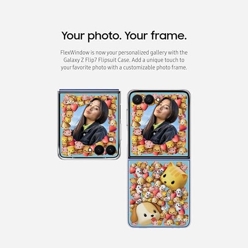 Image of Samsung Galaxy Z Flip7 Flipsuit Phone Case, Protective Cover, Interchangeable Card, LED Lights, Customizable Designs, US Version, Transparent